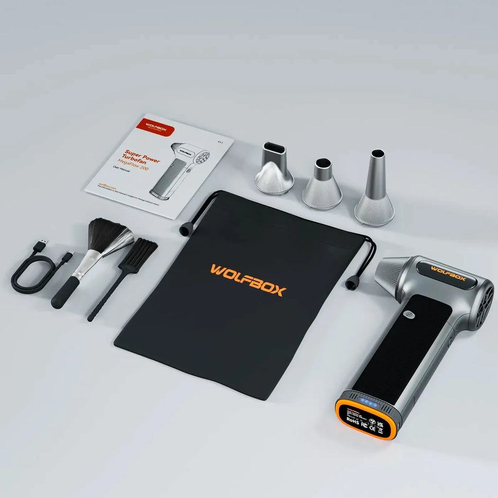 WOLFBOX MF200 Compressed Air Duster with Swappable Battery Cartridge
