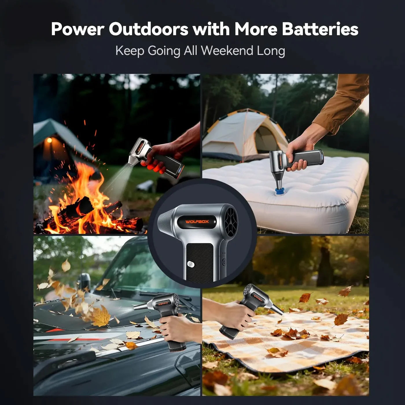 WOLFBOX MF200 Compressed Air Duster with Swappable Battery Cartridge